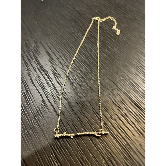 Lauren Conrad Twig/Stick Silver-Toned Necklace Gorgeous Nature Natural Jewelry - Picture 2 of 4